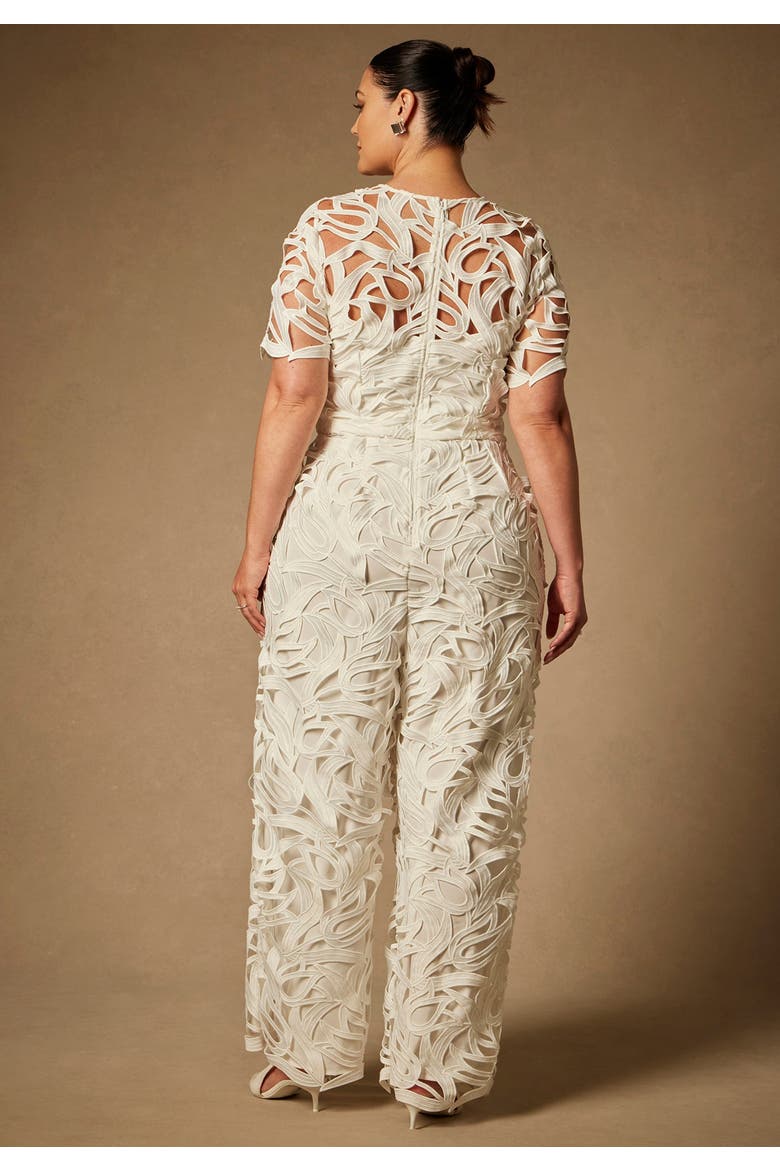 Short Sleeve Lace Jumpsuit, Alternate, color, PEARL