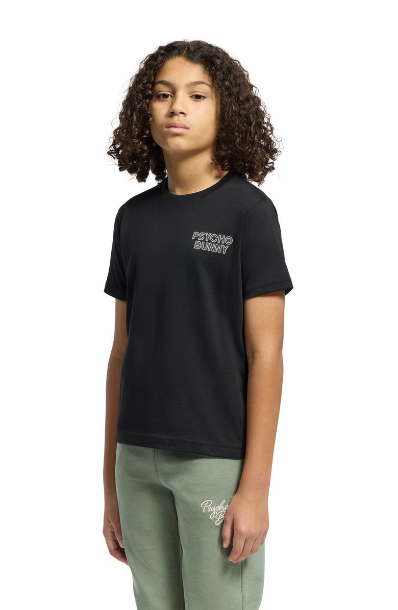 Psycho Bunny Kids' Sydney Cotton Graphic T-Shirt, Alternate, color, Black
