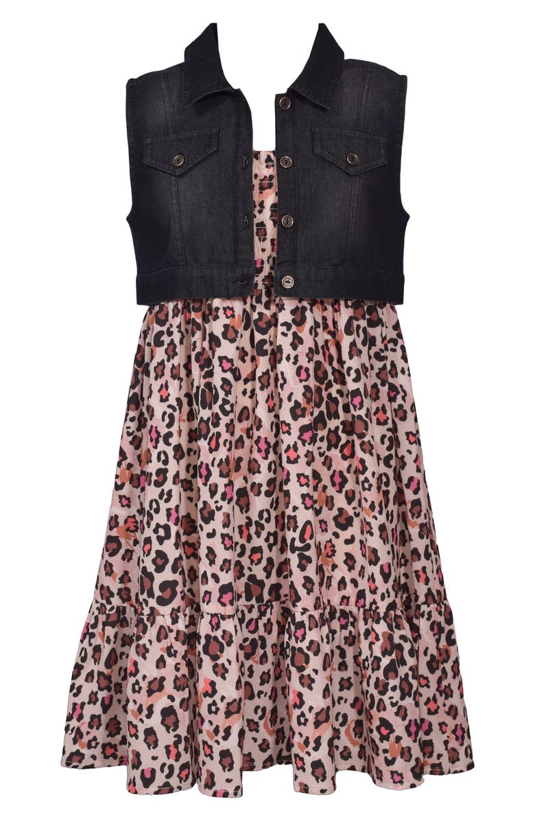 Bonnie Jean Kids' Animal Print Dress & Vest Set, Main, color, 