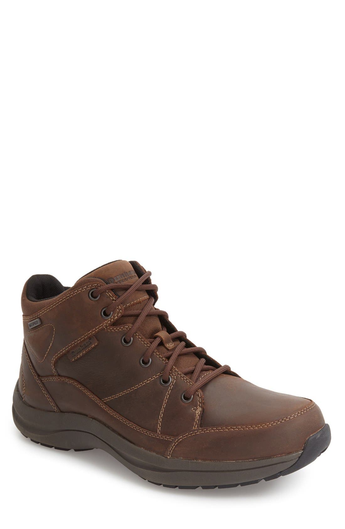 Simon-Dun Waterproof Boot, Main, color, BROWN LEATHER