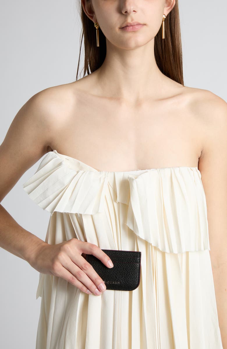 McQueen Sling Card Case, Alternate, color, 1000 Black/ Silver