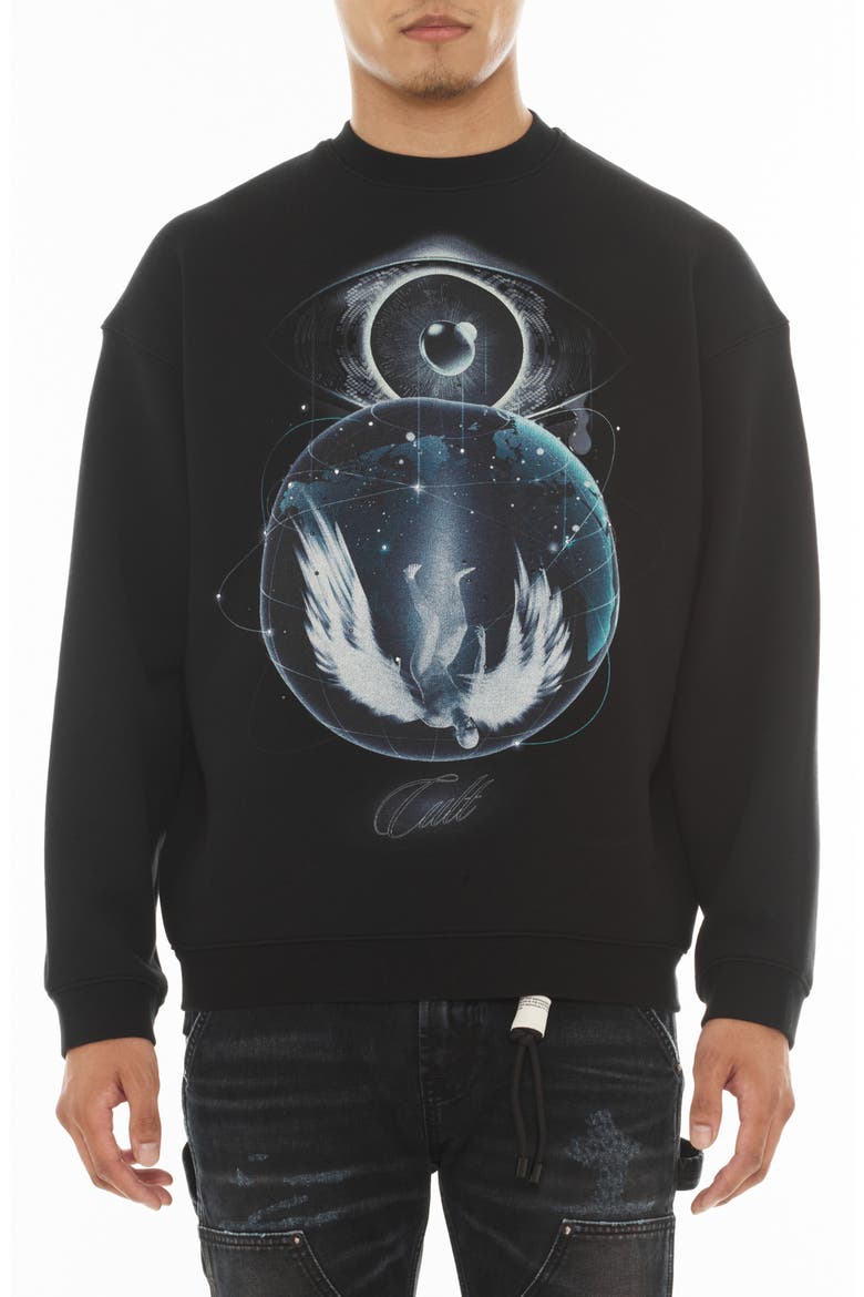 Cotton Fleece Graphic Sweatshirt, Main, color, TEARDROP