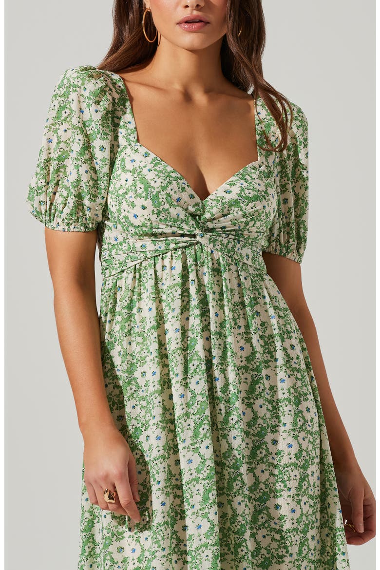 tie back puff sleeve midi dress astr the label Tie Back Puff Sleeve Midi Dress (Women)