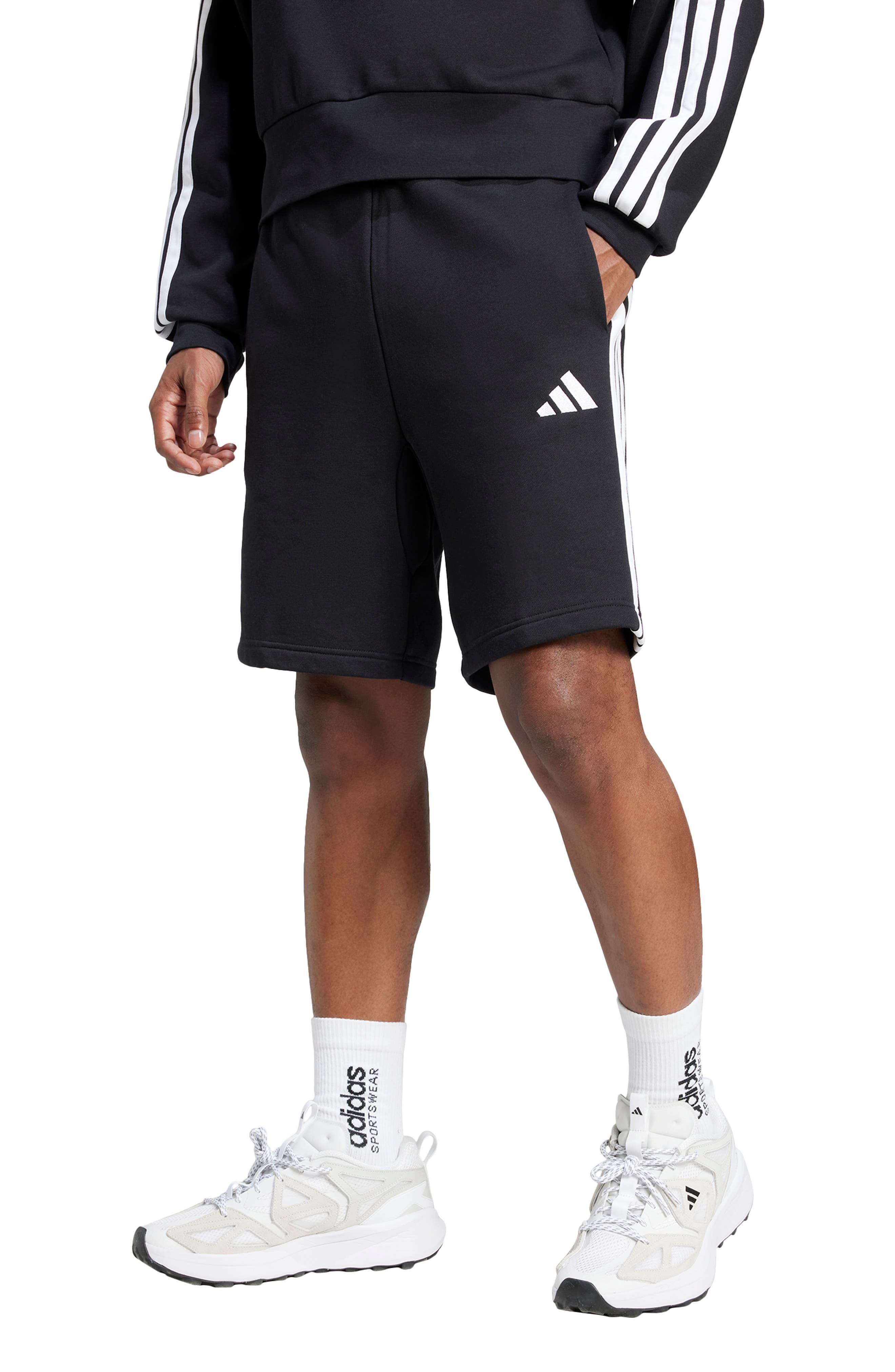 adidas Essentials 3-Stripes Fleece Shorts