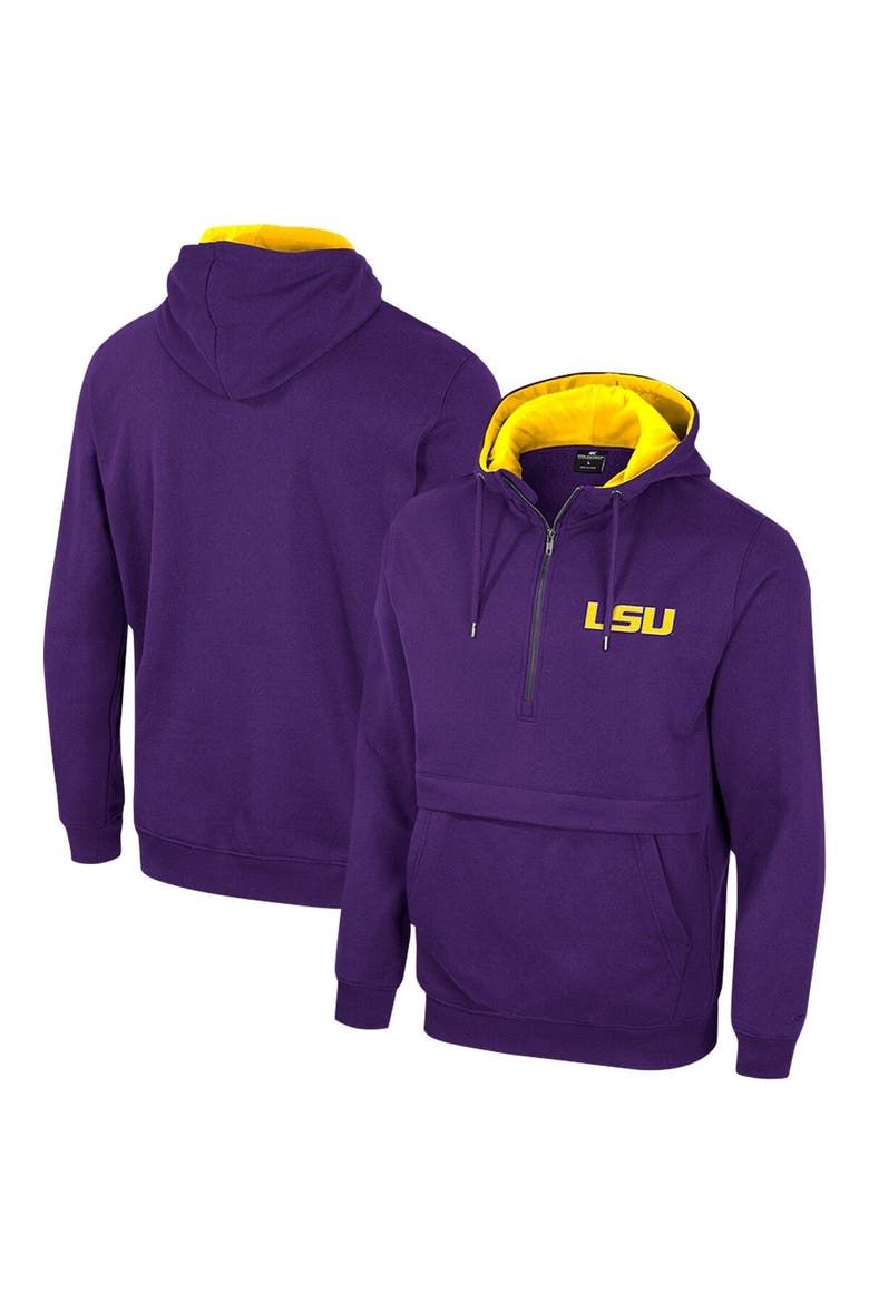 Men's Colosseum Purple LSU Tigers Half-Zip Hoodie, Main, color, Purple