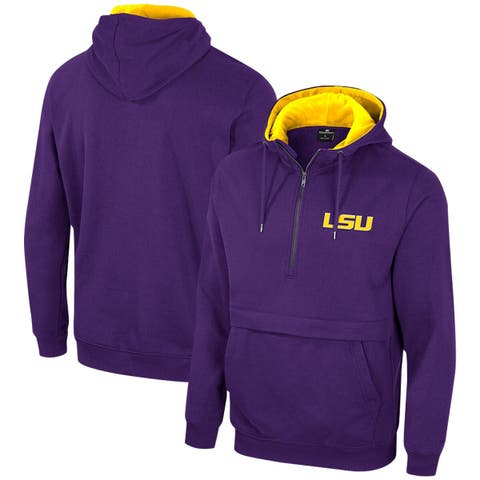 Men's Colosseum Purple LSU Tigers Half-Zip Hoodie