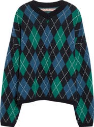 STOCKHOLM SURFBOARD CLUB Gyle Argyle Merino Wool Blend Sweater