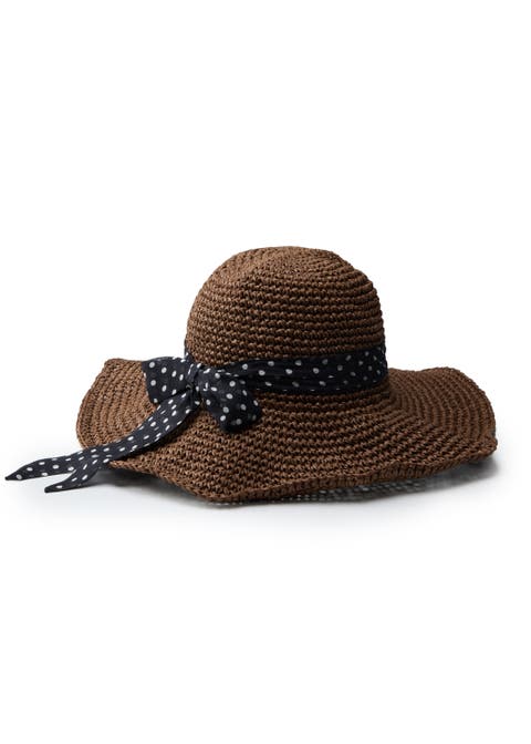 Wild Brim Packable Straw Hat with Silk Ribbon
