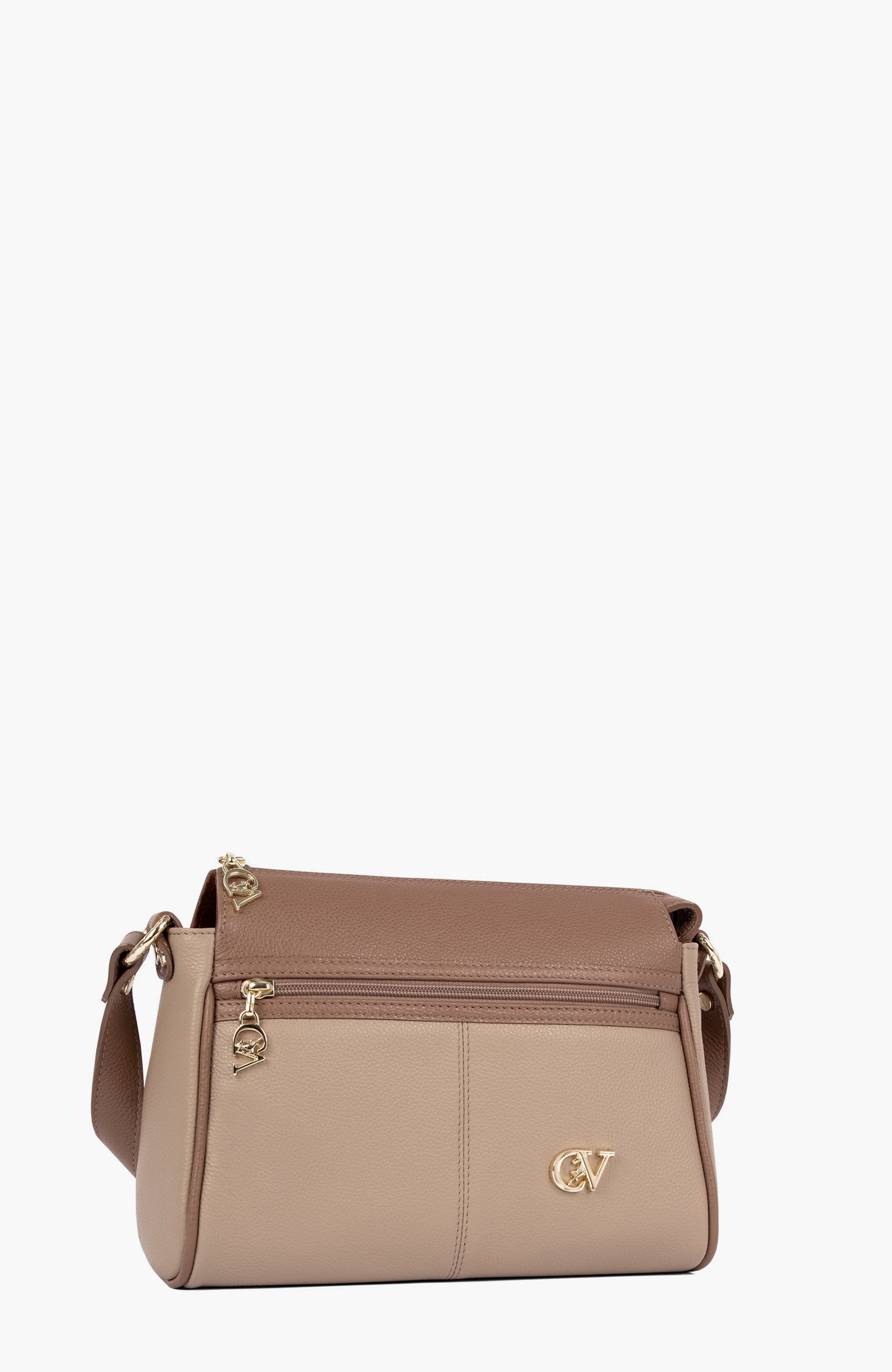 Signature CV By Cavalinho Leather Crossbody Bag 373, Alternate, color, Sand / Beige