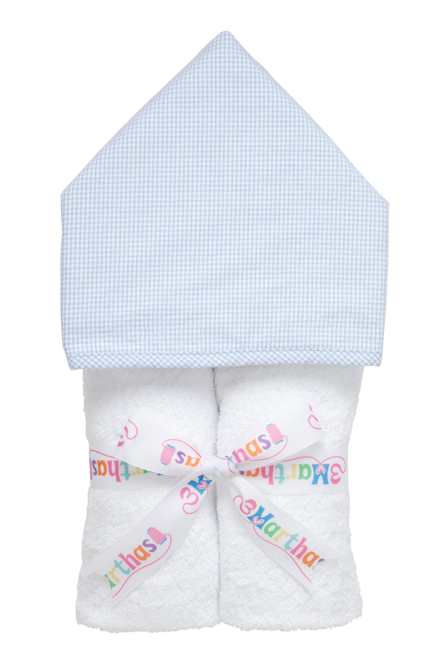 3 Marthas Small Check Everykid Towel in Blue 