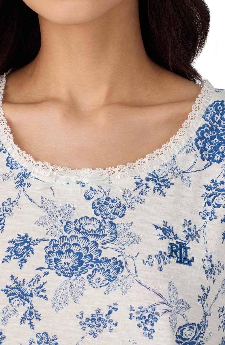 Lauren Ralph Lauren Monogram Crop Pajamas, Alternate, color, 