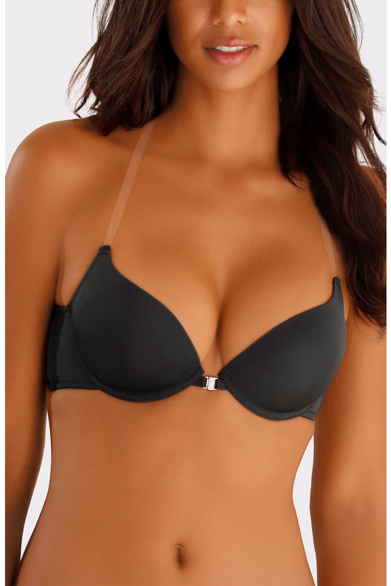 Women's Rhinestone Push Up Bra, Main, color, Black