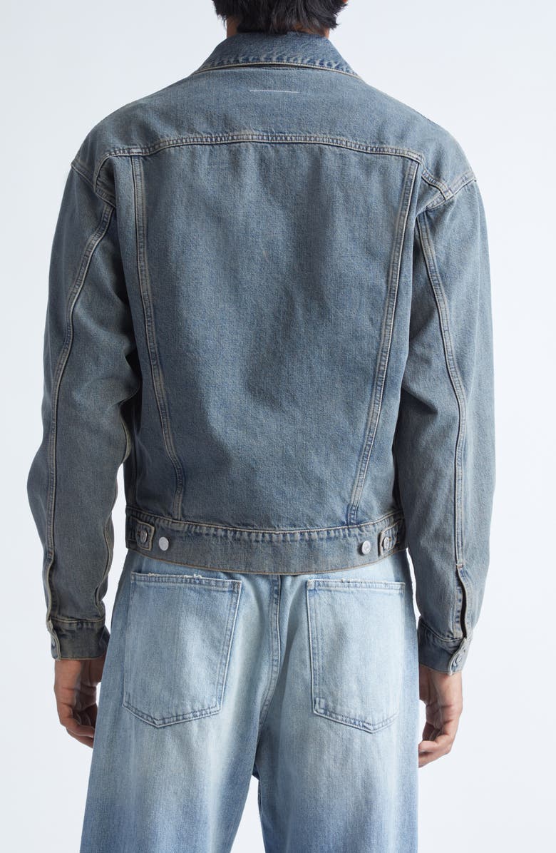 MM6 Maison Margiela Denim Trucker Jacket, Alternate, color, Light Grey