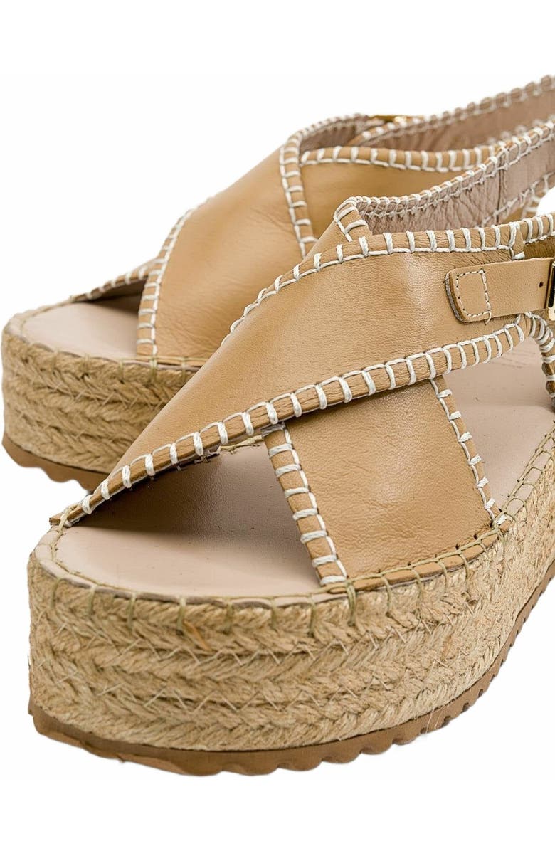 Forever & Always Shoes Bellezza Leather Platform Sandal, Alternate, color, Dark Beige Leather