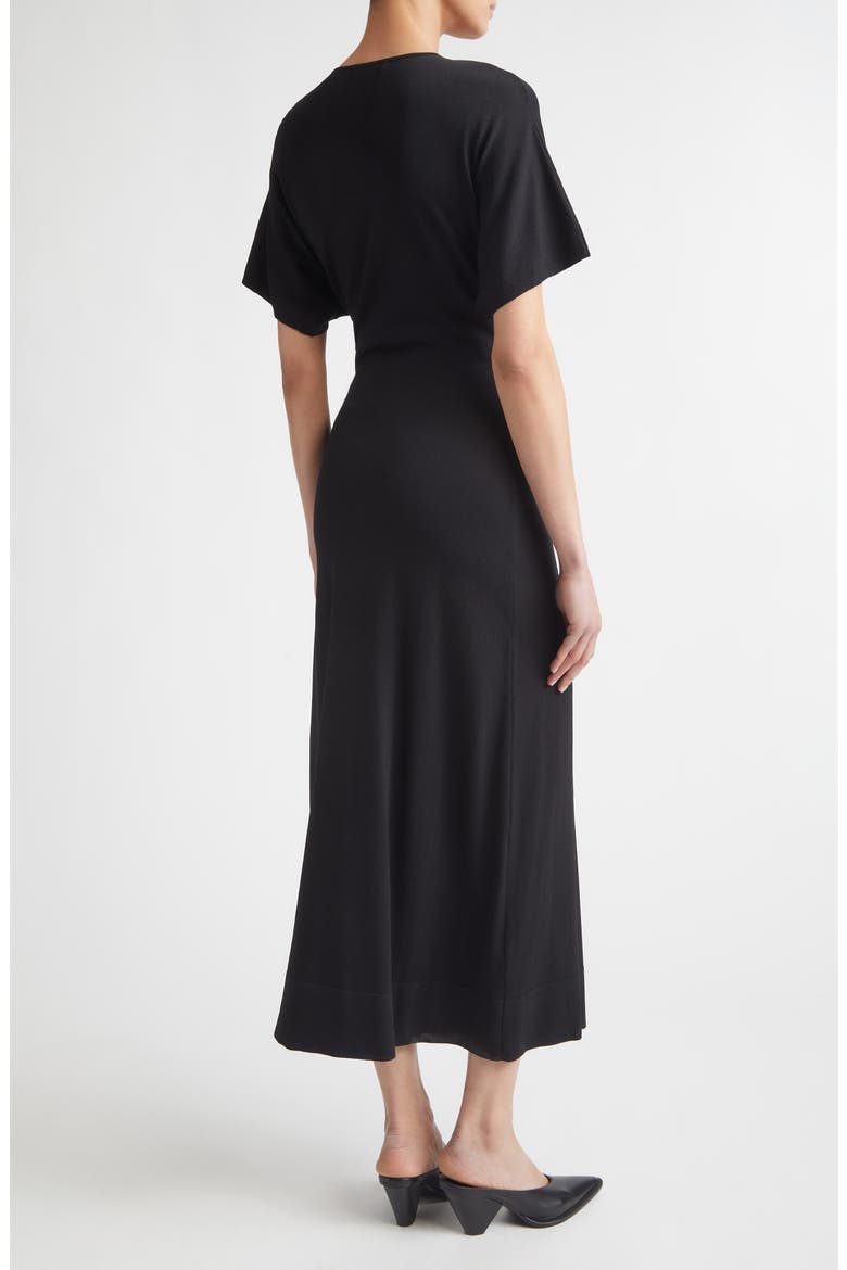 Rene Plunge Neck Sweater Dress, Alternate, color, 000001 BLACK