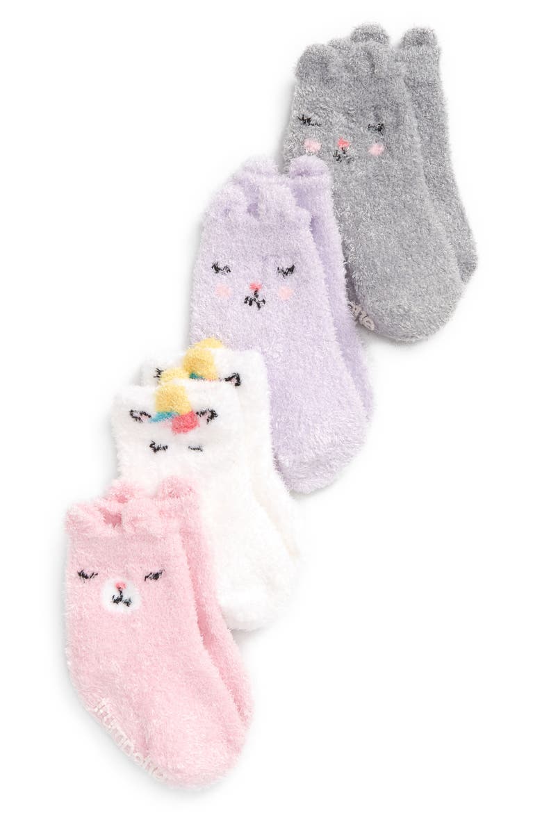Cozy Critters Assorted 4-Pack Socks, Alternate, color, ASSORTED PASTELS