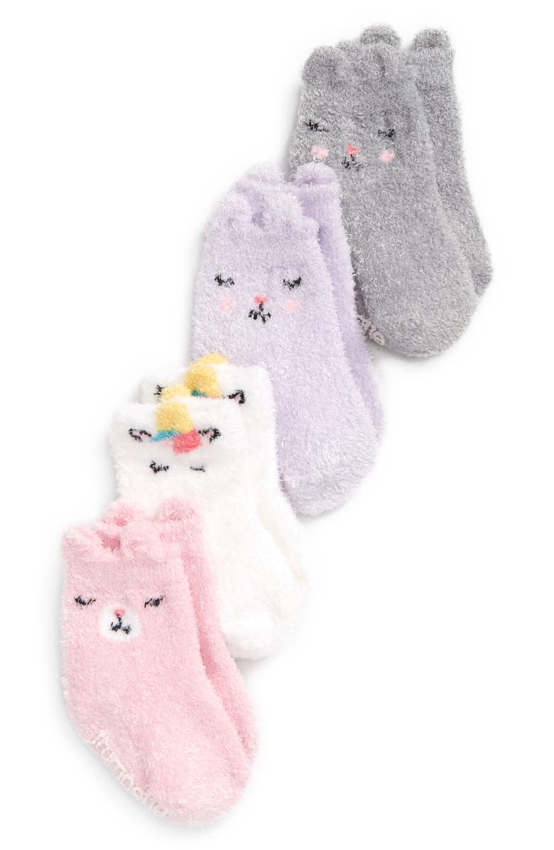 Trumpette Cozy Critters Assorted 4-Pack Socks, Alternate, color, Assorted Pastels