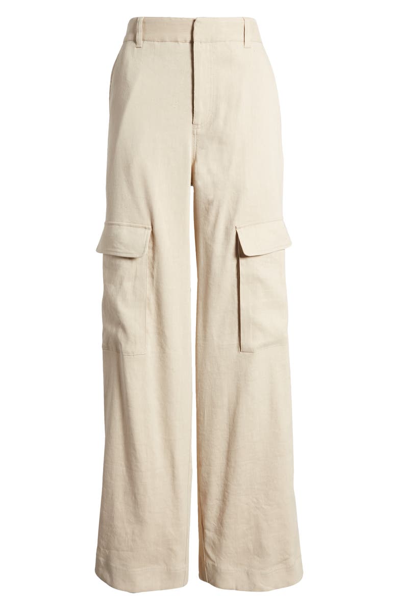 FRAME High Waist Organic Linen Blend Cargo Pants, Alternate, color,