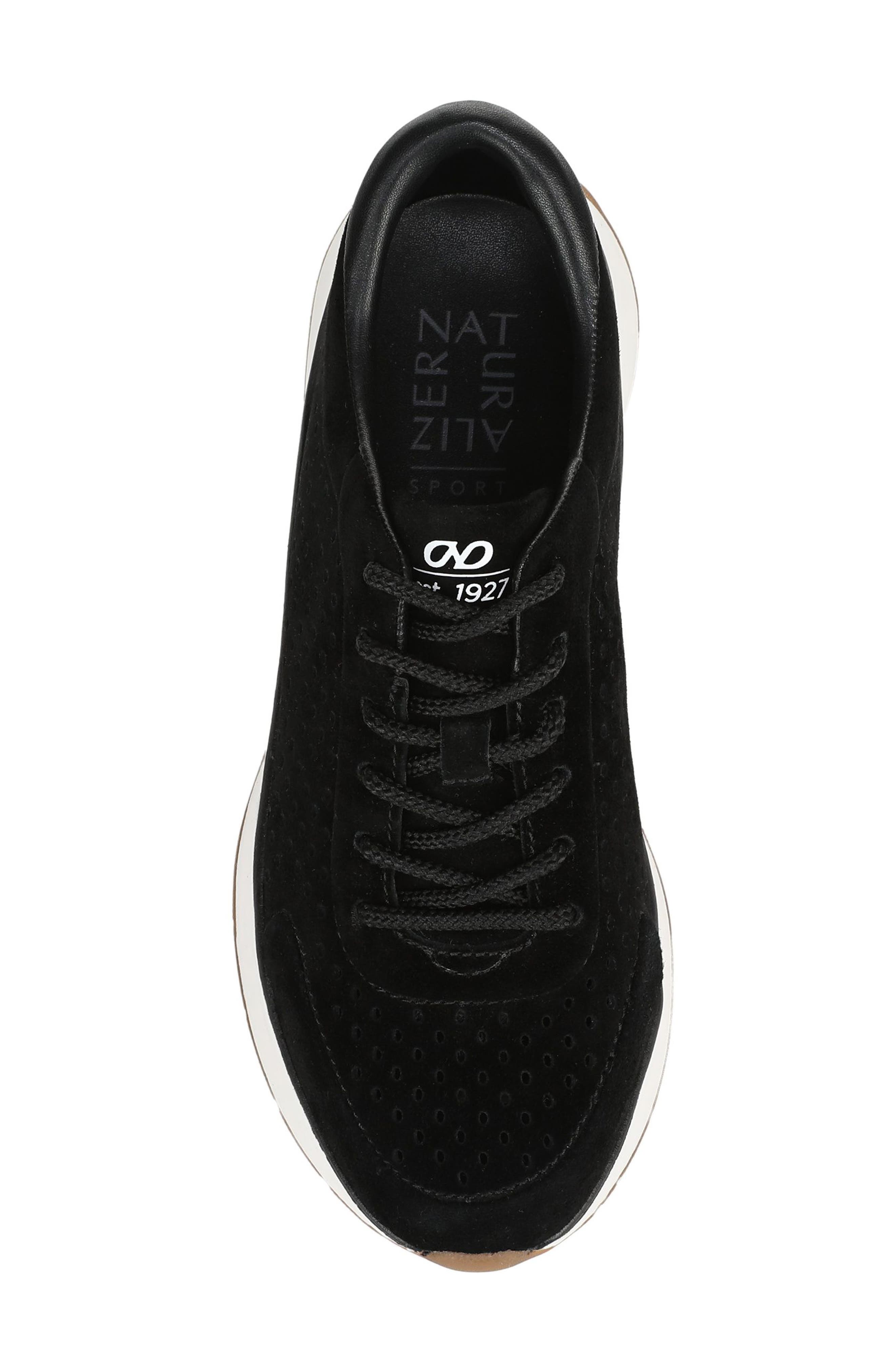 Naturalizer Perforated Sneaker, Alternate, color, Black