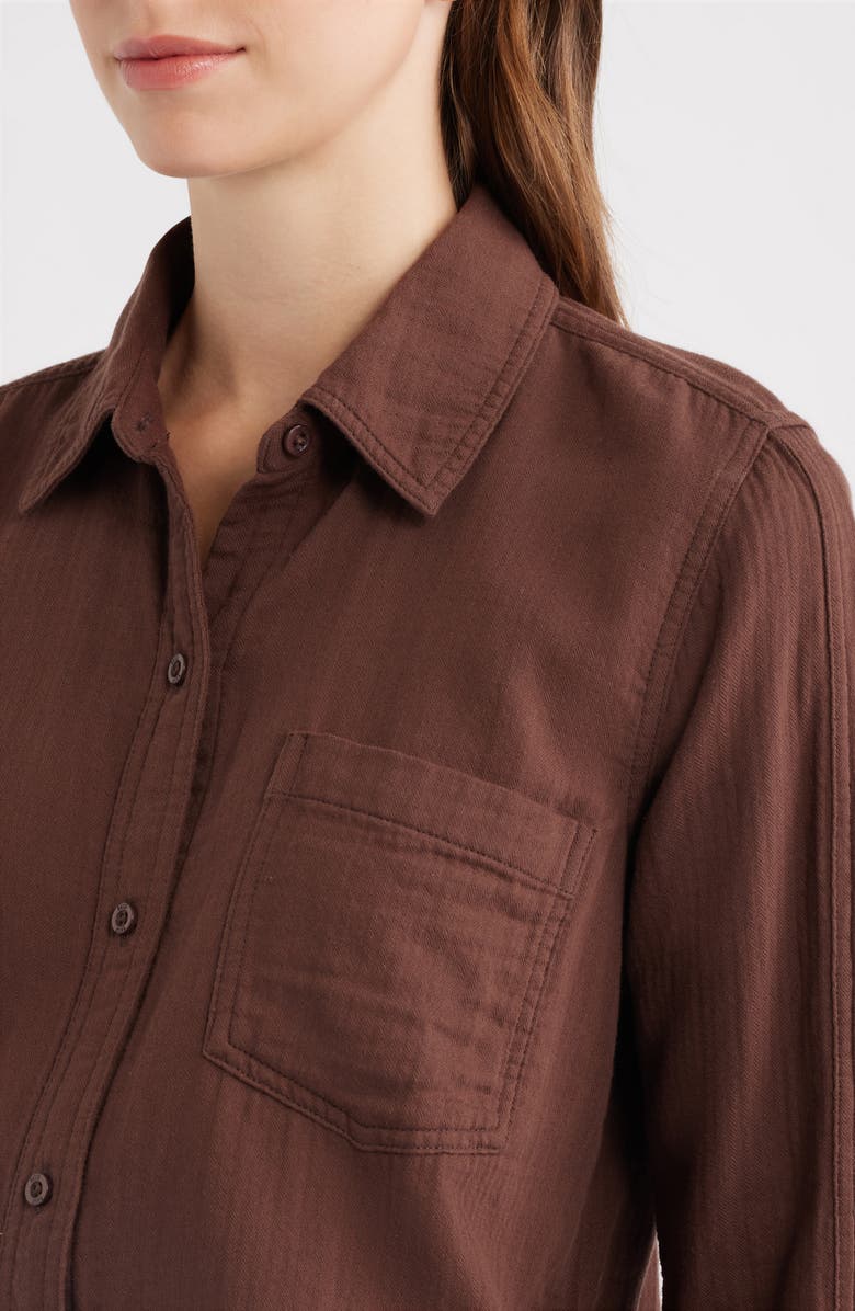 Rails Freeman Cotton Button-Up Shirt, Alternate, color, Espresso