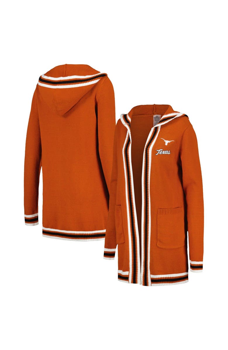 GAMEDAY COUTURE Women's Gameday Couture Texas Orange Texas Longhorns One More Round Tri-Blend Striped Hooded Cardigan Sweater, Main, color, Burnt Orange