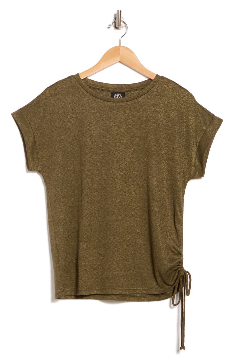 Bobeau Caty Shirred Side T-Shirt, Alternate, color, Grape Leaf