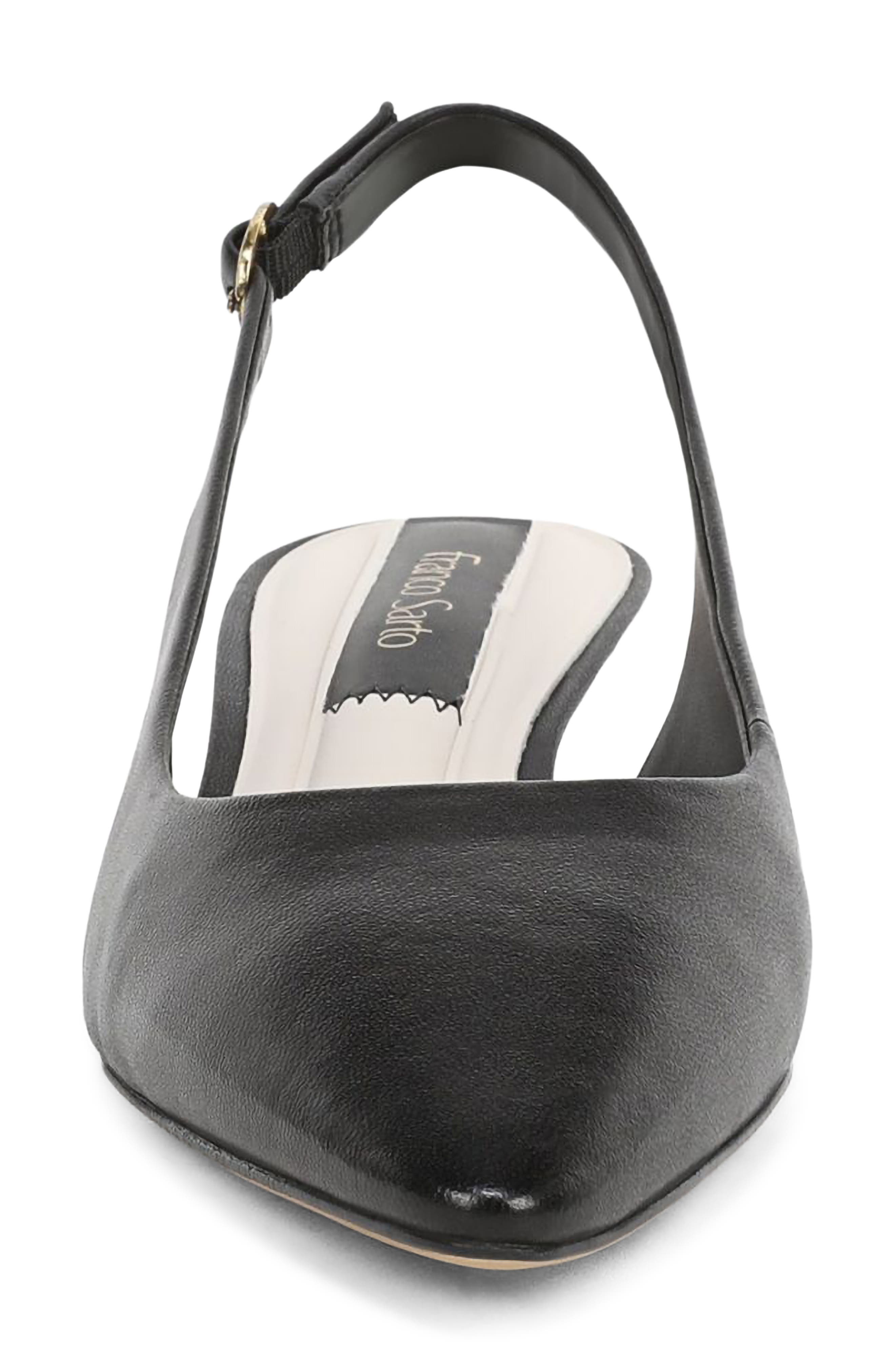 Franco Sarto Pura Slingback Pointed Toe Kitten Heel Pump, Alternate, color, Black