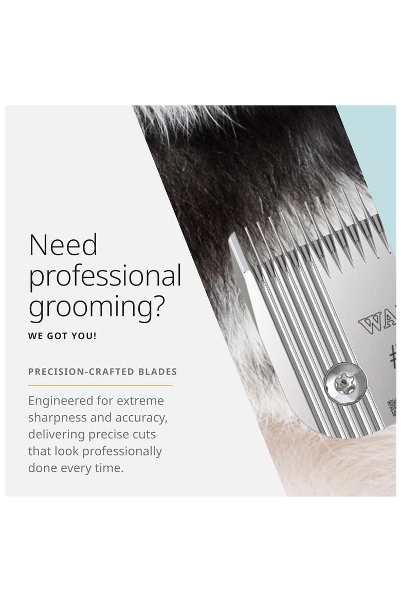 Fine tooth pet clipper blade 3.2 mm for horse, cat, and dog grooming, Alternate, color, Chrome