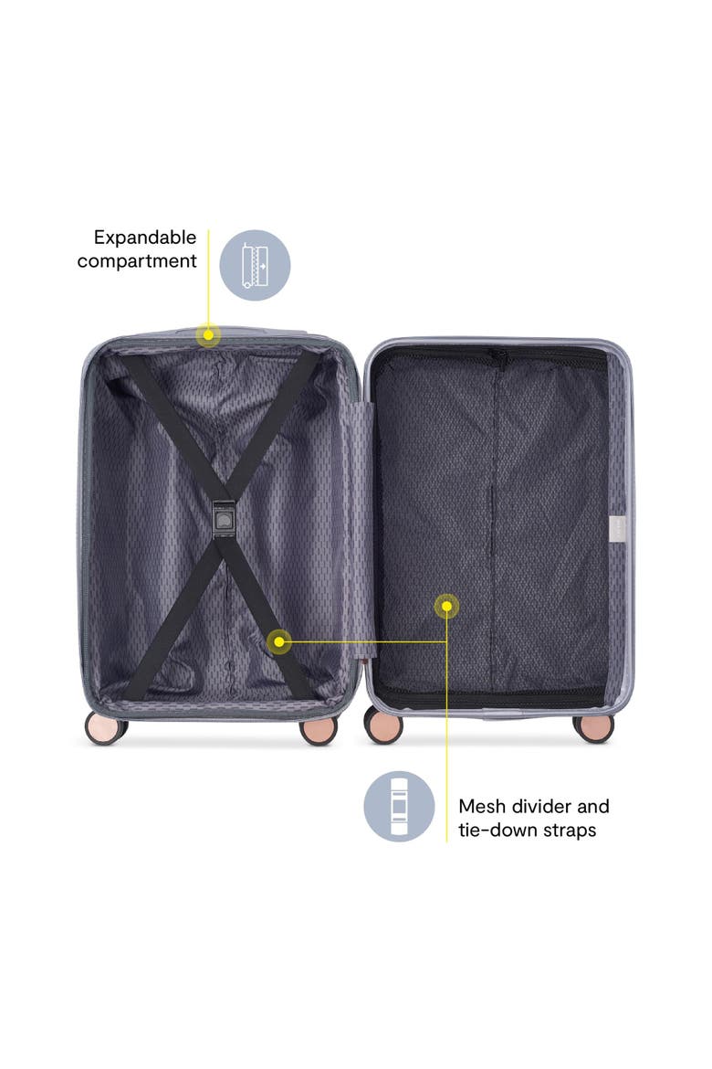 Alexis Hardside Expandable 21" Carry On Spinner Luggage, Alternate, color, Platinum/Rose Gold