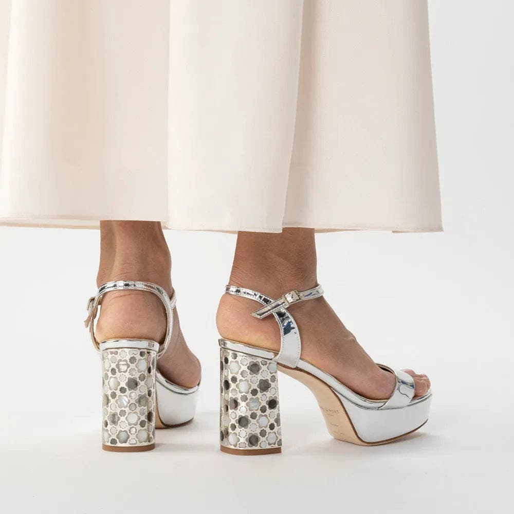 Glory Silver Platform Sandal, Alternate, color, Silver
