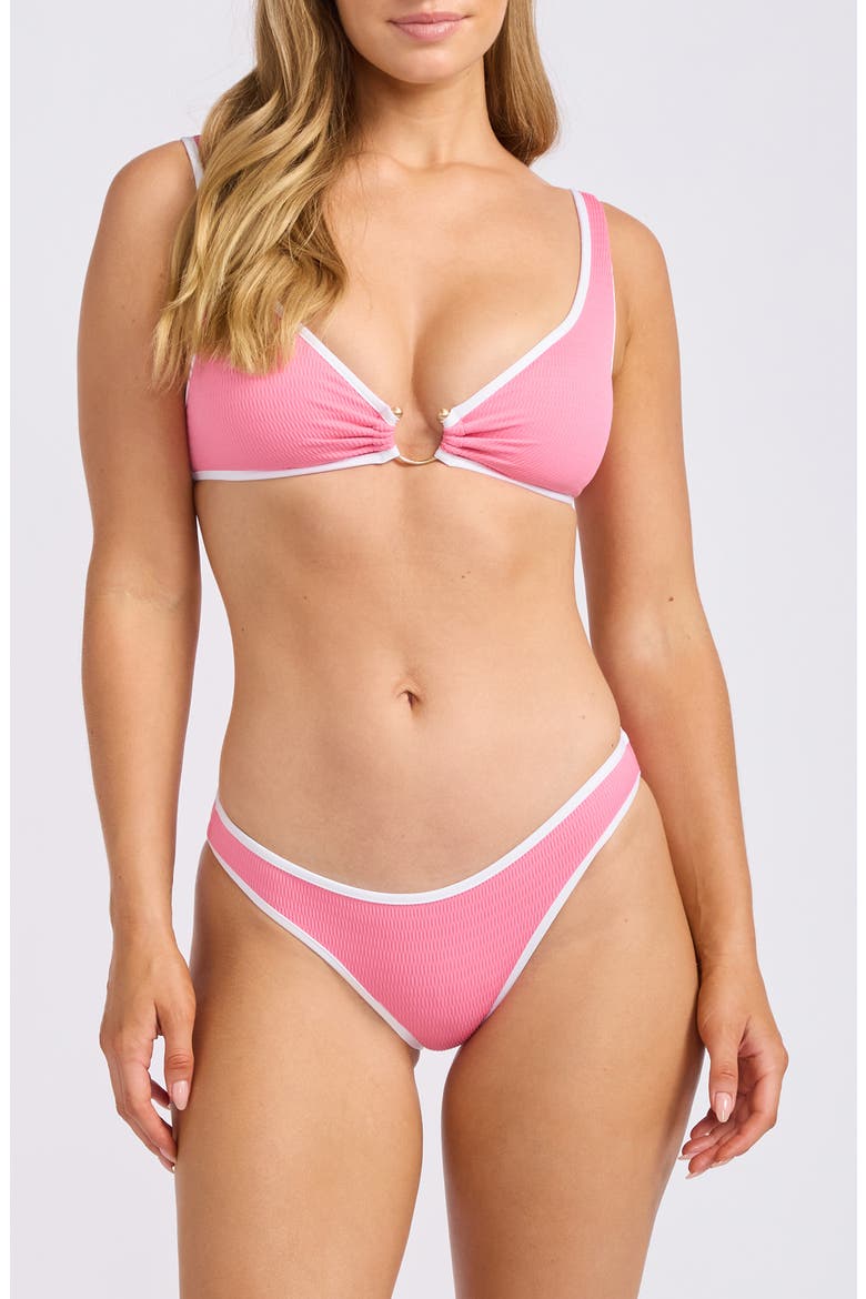 Colorblock Ring Bikini Top, Alternate, color, BEGONIA PINK