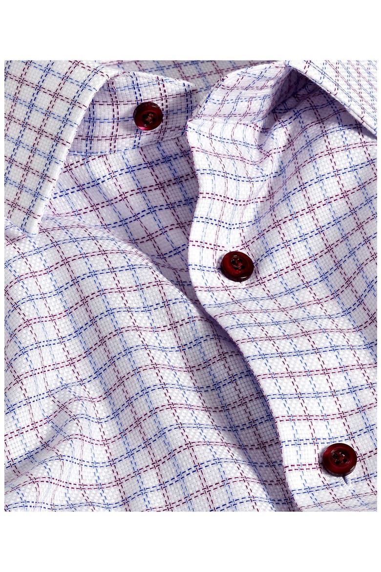 Regular Fit Check Cotton Dobby Dress Shirt, Alternate, color, BLUE/ BERRY