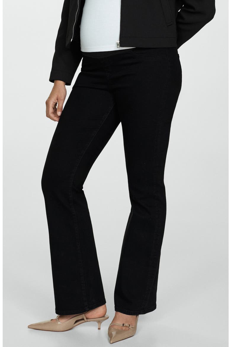 Over the Bump Flare Maternity Jeans, Alternate, color, BLACK DENIM