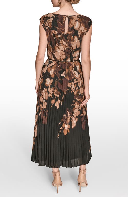 Donna Karan New York Belted Floral Georgette Midi Dress In Multi