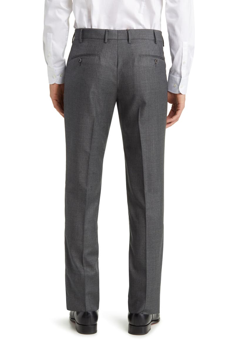 Parker Classic Wool Sharkskin Dress Pants, Alternate, color, MED GREY 4