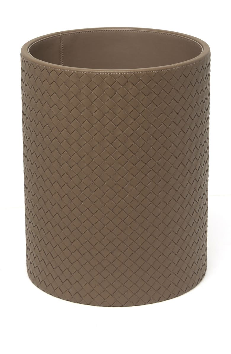Bottega Veneta Basket Weave Leather Trash Bin, Main, color, 