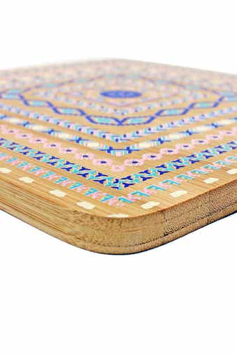 Bamboo Multi-Colored Trivet - Set of 4