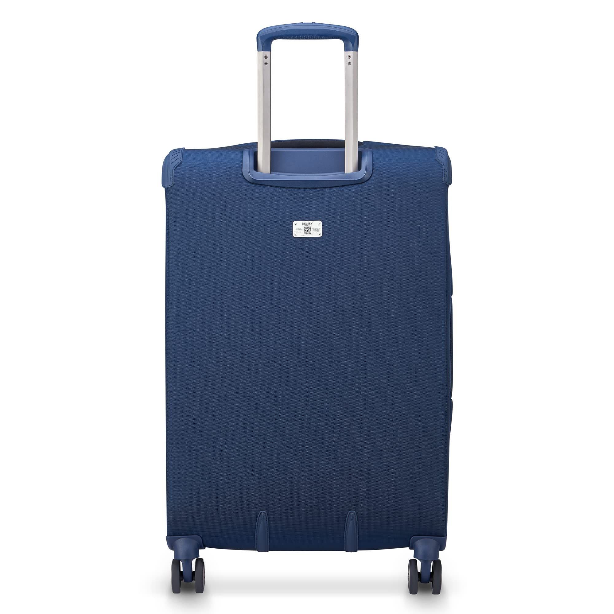 Delsey Paris Helium DLX 3-Piece Set (20/25/29) Softside Expandable Luggage with Spinner Wheels, Alternate, color, Navy Blue