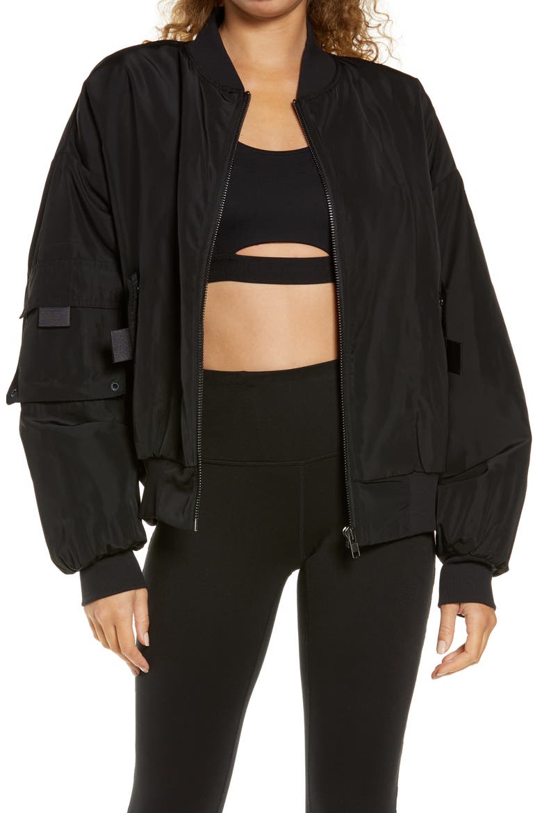 It Girl Bomber Jacket, Main, color, BLACK