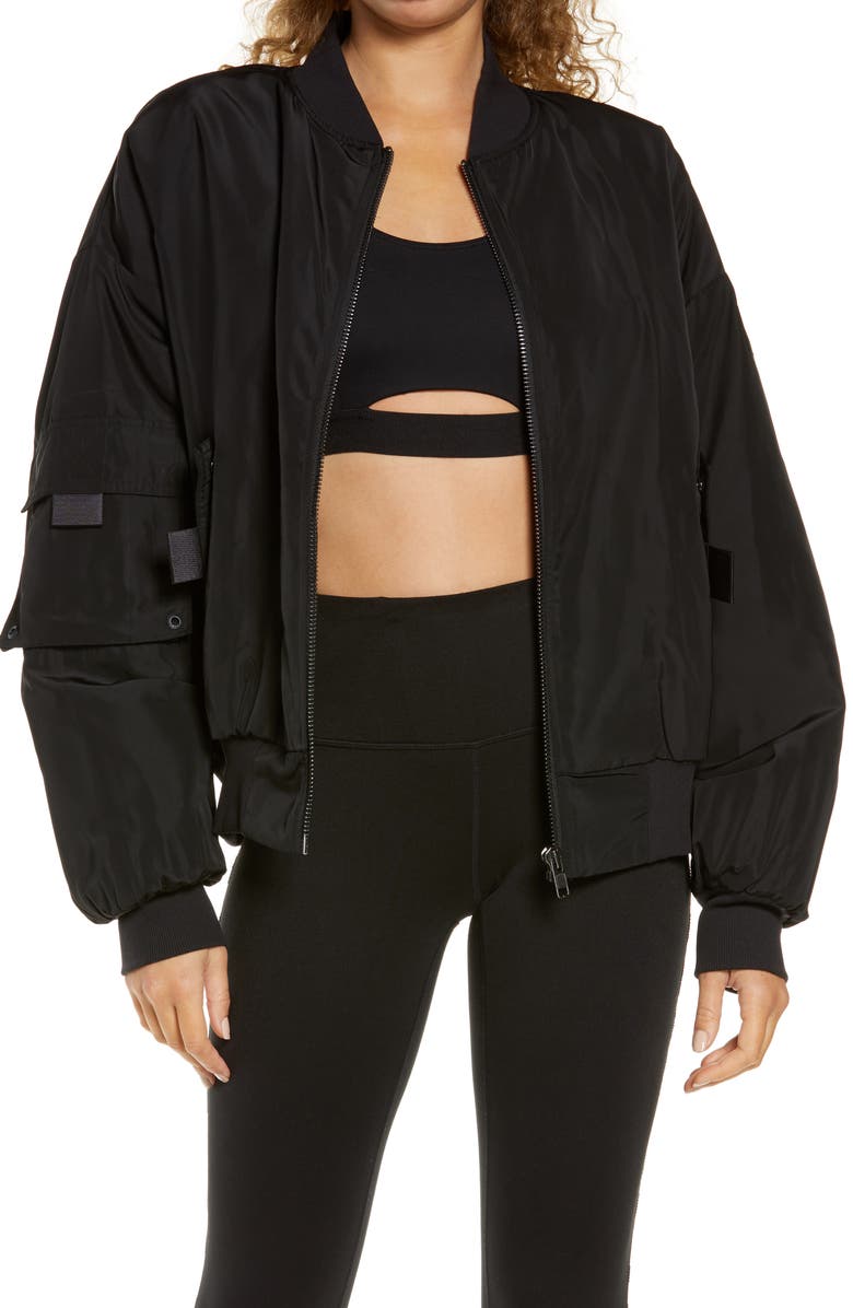 Alo It Girl Bomber Jacket, Main, color, 