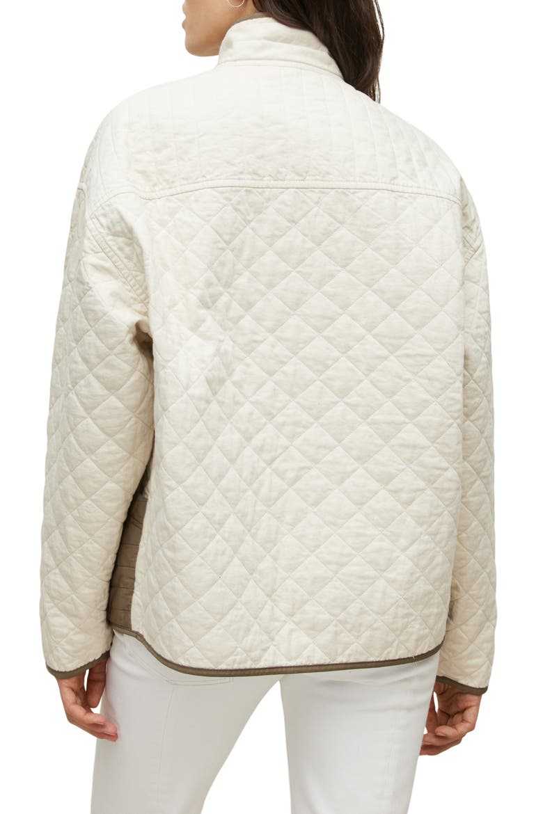 Madison Reversible Quilted Cotton Jacket, Alternate, color, WHITE/ KHAKI
