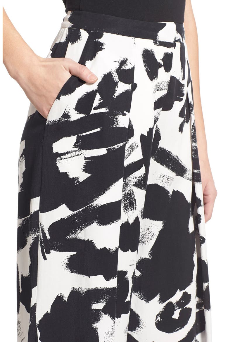 Pleat Crop Trousers, Alternate, color, BLACK