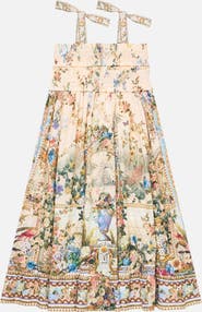 Camilla Kids Shirred Maxi Dress W Tie Shoulder