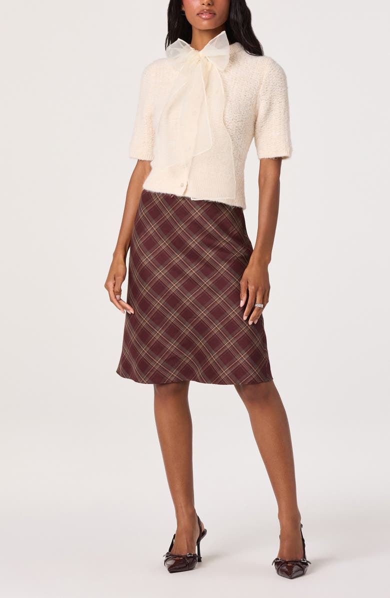 ASTR the Label Plaid Slip Skirt, Alternate, color, Burgundy Plaid