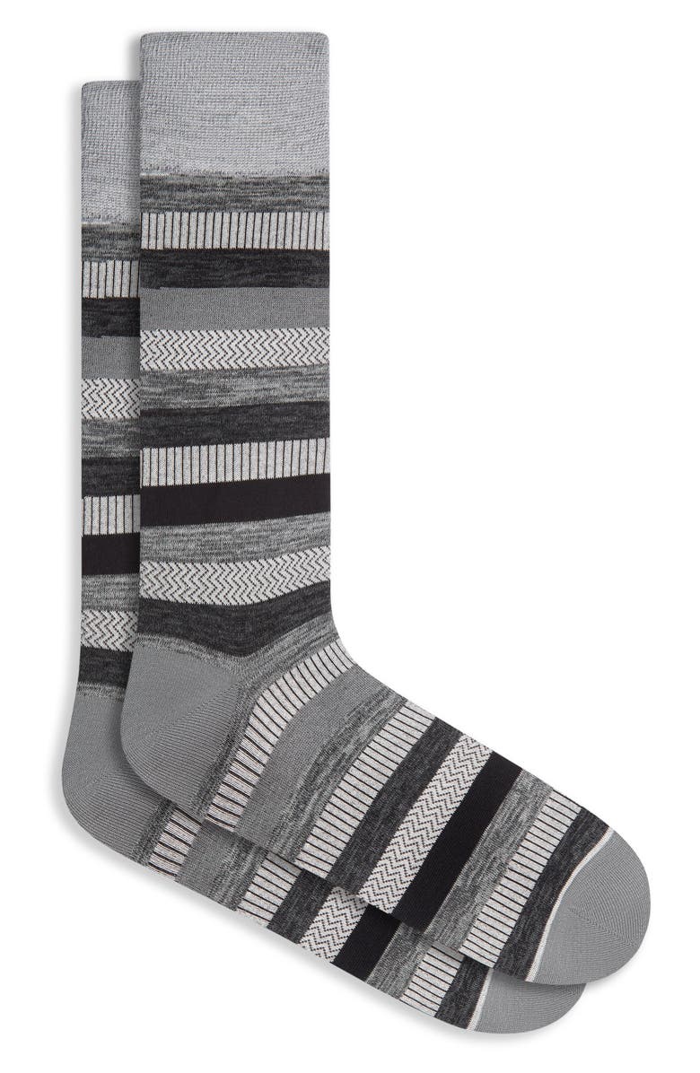 Bugatchi Stripe Cotton Blend Dress Socks, Main, color,