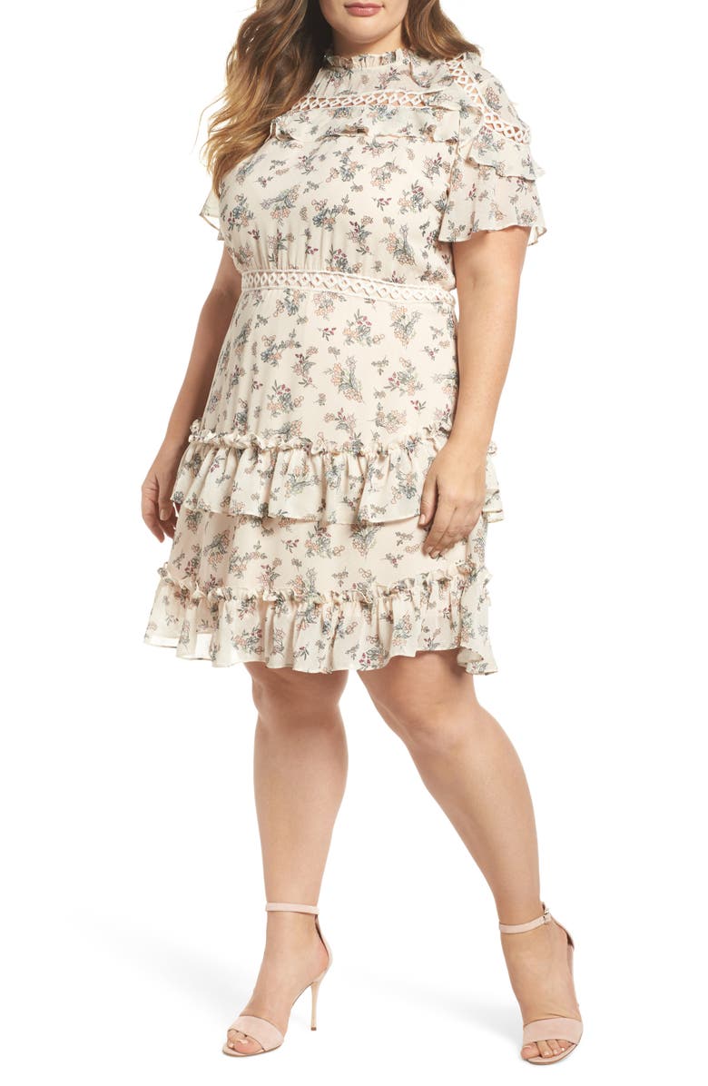 Glamorous Print Ruffle Dress, Main, color, 