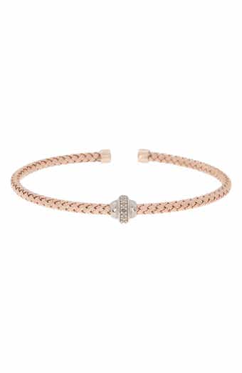 MESHMERISE 18K Gold Plated Two-Tone Diamond Bangle Bracelet - 0.10 ctw