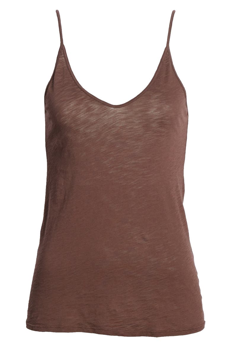 V-Neck Slub Camisole, Alternate, color, ESPRESSO