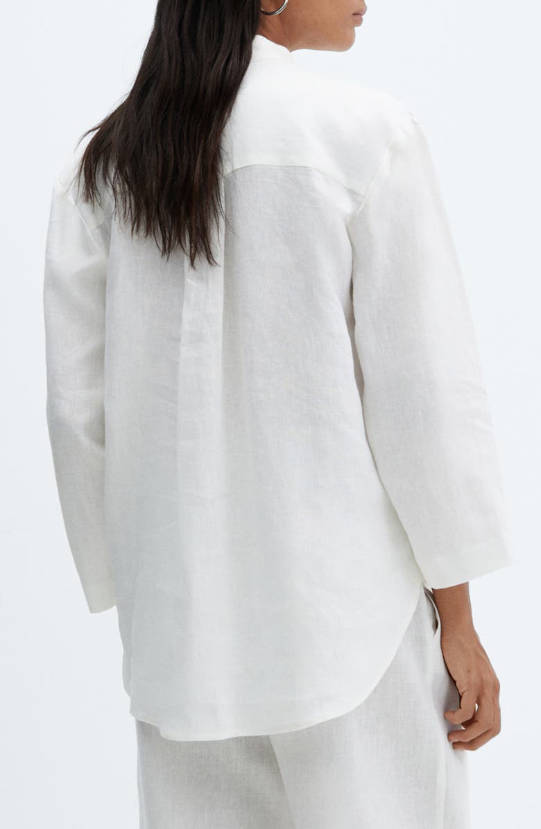 MANGO Linen Popover Shirt, Alternate, color, 