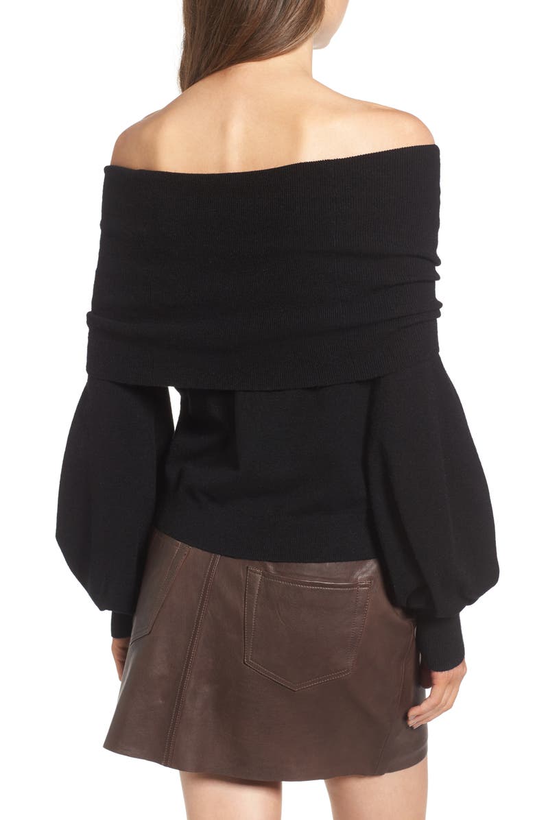 Treasure & Bond x Something Navy Off the Shoulder Sweater, Alternate, color, 
